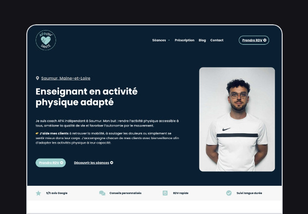 Page d'accueil du site apactivsante