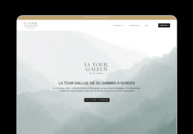 Réalisation de la page d'accueil du site La Tour Gallus