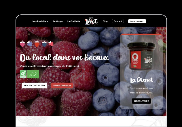 Réalisation de la page d'accueil du site Le Petit Lérot
