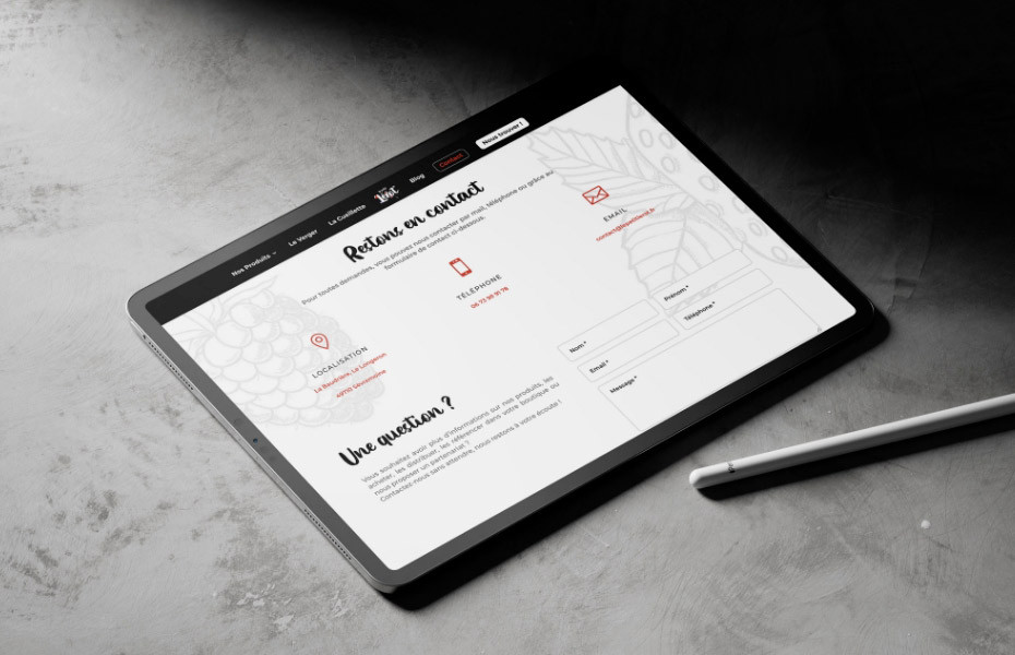 Réalisation du responsive tablette du site le petit Lerot
