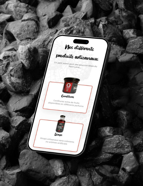 Réalisation version mobile du site produits Le Petit Lerot