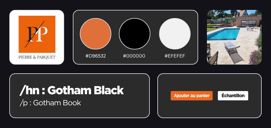 Réalisation du design système pour le site Pierre et Parquet