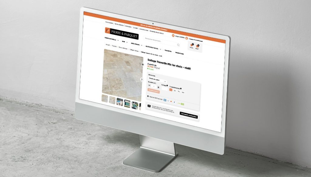 Mockup du site Pierre et Parquet version Desktop