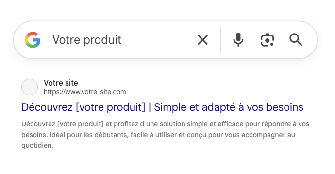 Exemple de SERP SEO